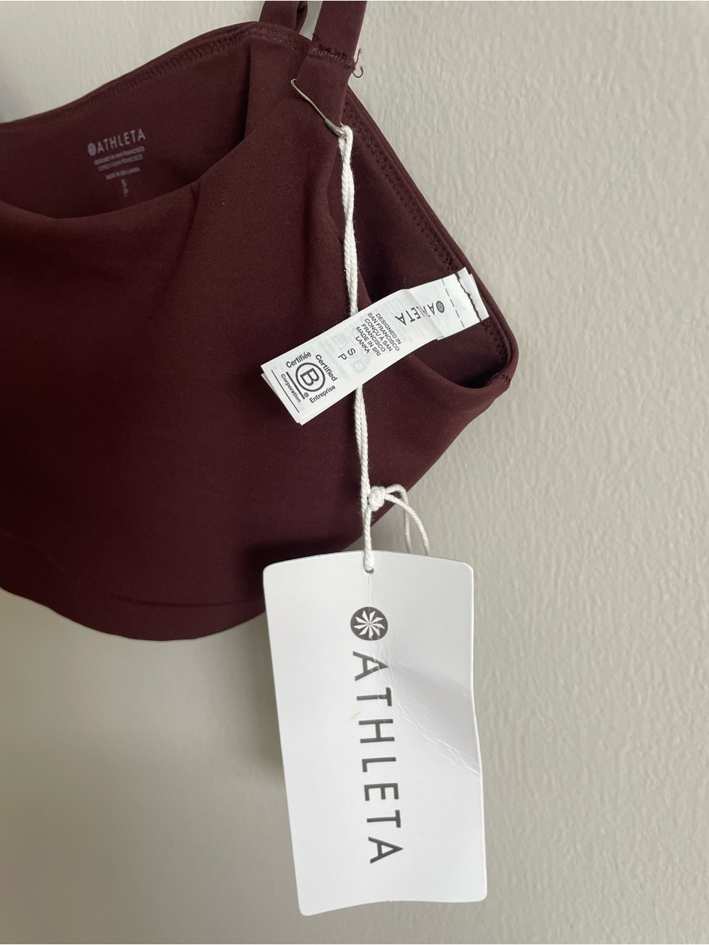 Athleta bodymove scoop bralette D-DD garnet loungewear sleep sports bra S - Picture 6 of 7